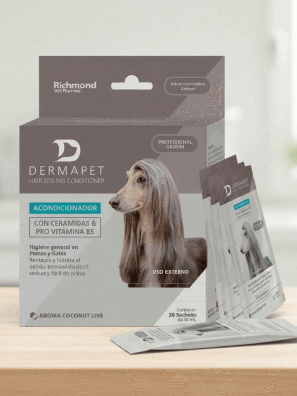 ACONDICIONADOR-DERMAPET-SACHET Acondicionador Dermapet en sachet. Caja de 20 unidades de 30ml