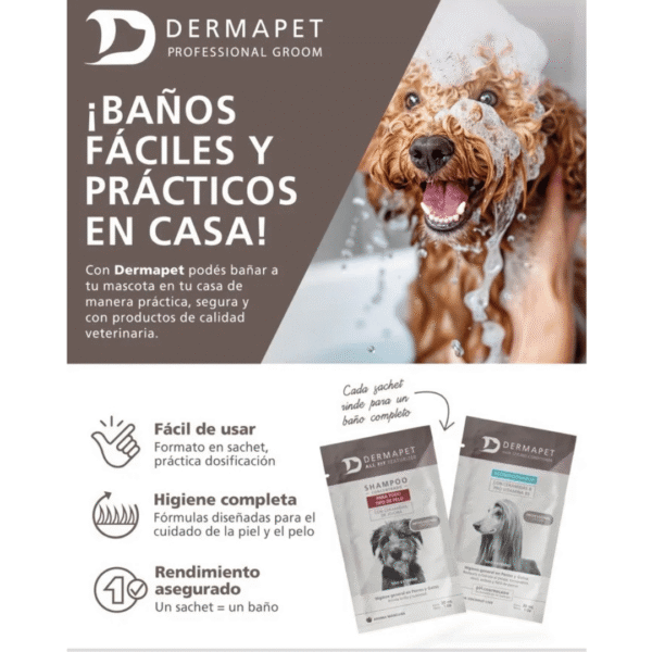 SHAMPOO-DERMAPET-PARA-TODO-TIPO-DE-PELO-SACHET3 Shampoo Dermapet en sachet para todo tipo de pelo. Caja de 20 unidades de 30 ml