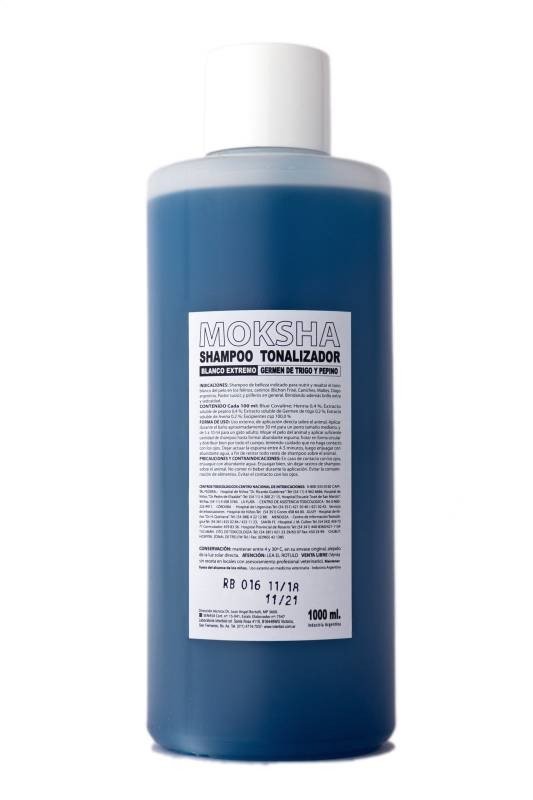 moksha Blanco 1L Shampoo Moksha Tonalizador Blanco Extremo 1000cc
